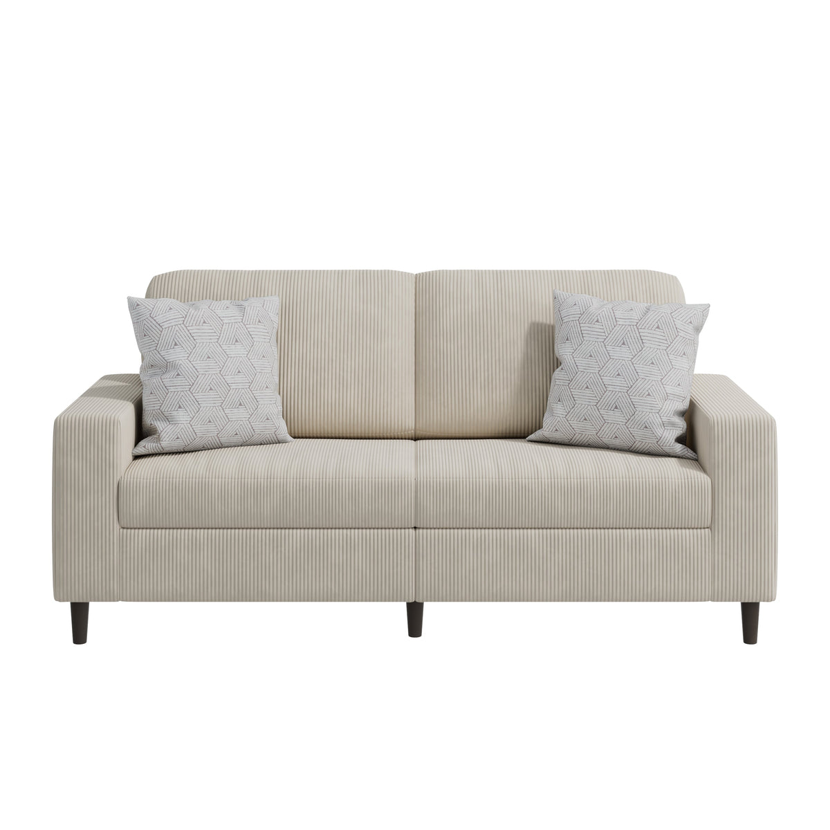 Prestwick Upholstered Small Space Sofa with 2 Accent Pillows