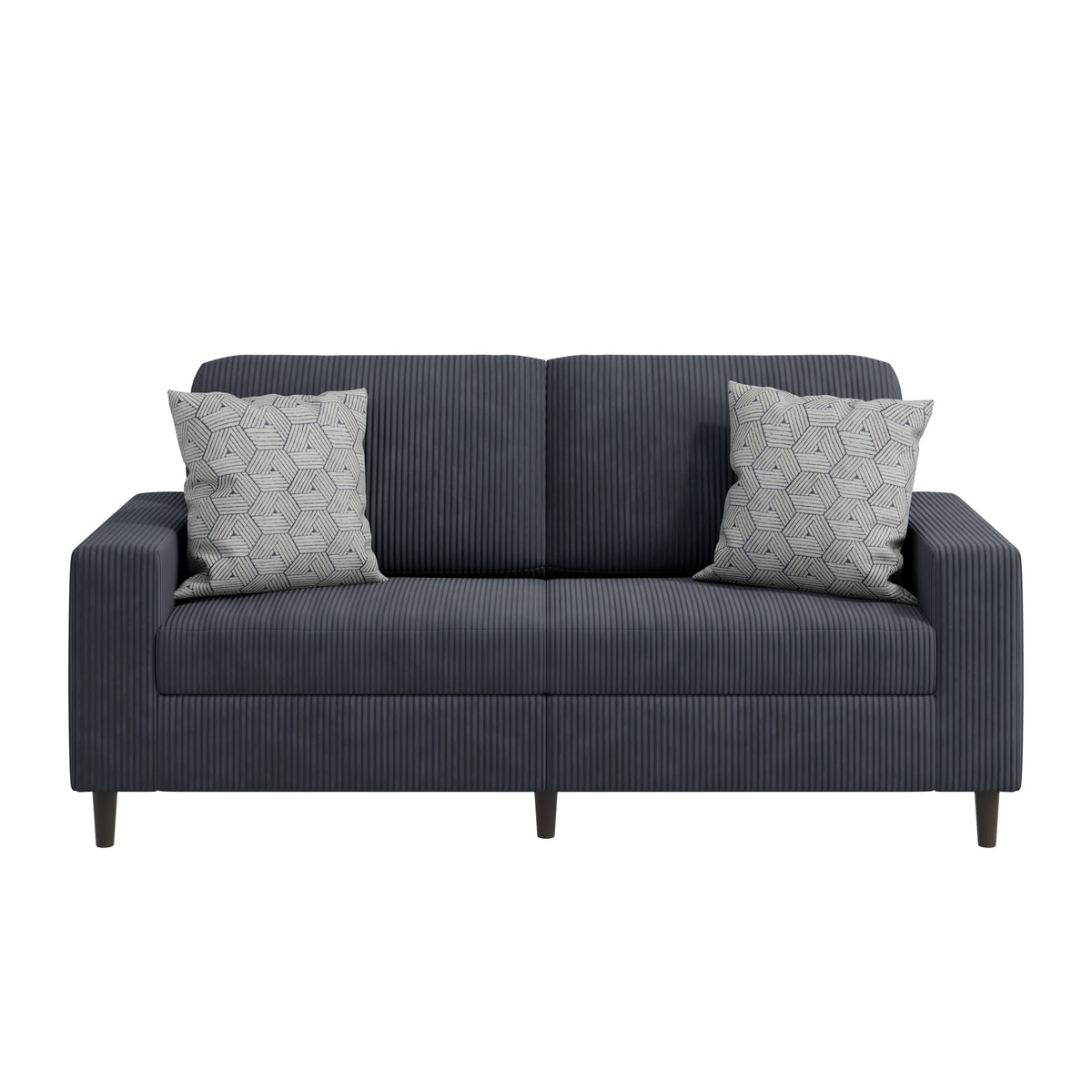 Prestwick Upholstered Small Space Sofa with 2 Accent Pillows