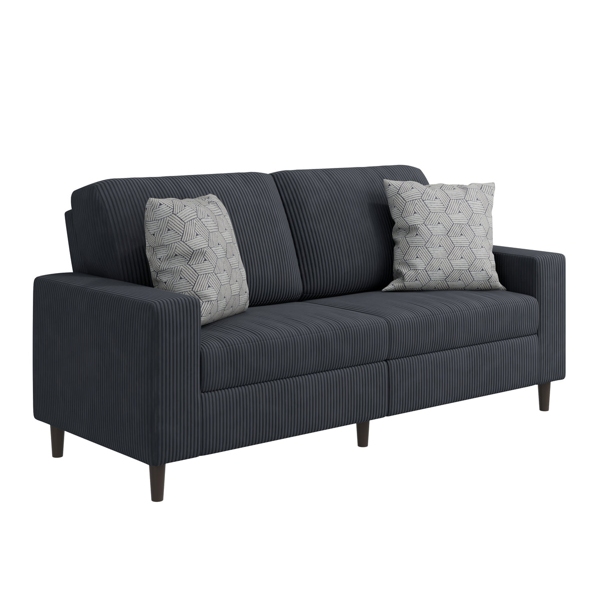 Prestwick Upholstered Small Space Sofa with 2 Accent Pillows
