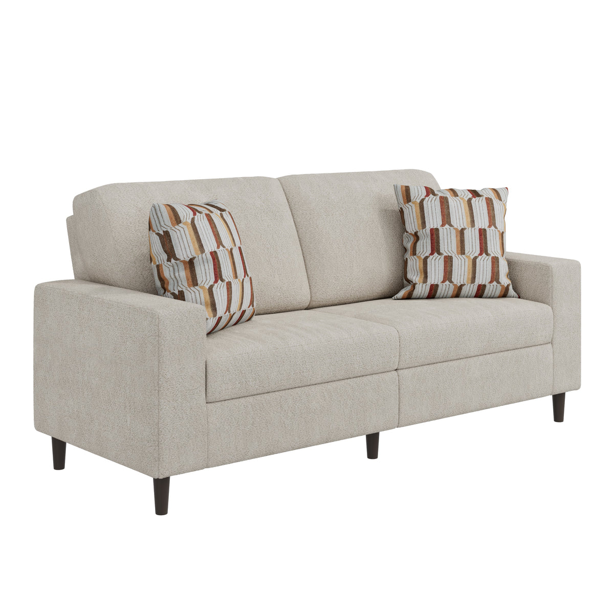 Prestwick Upholstered Small Space Sofa with 2 Accent Pillows