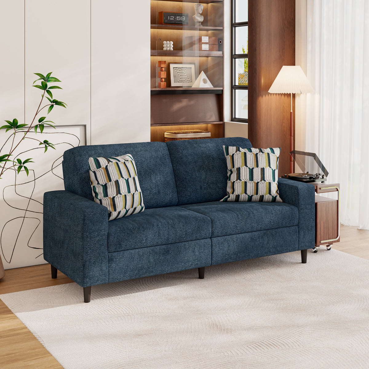 Prestwick Upholstered Small Space Sofa with 2 Accent Pillows