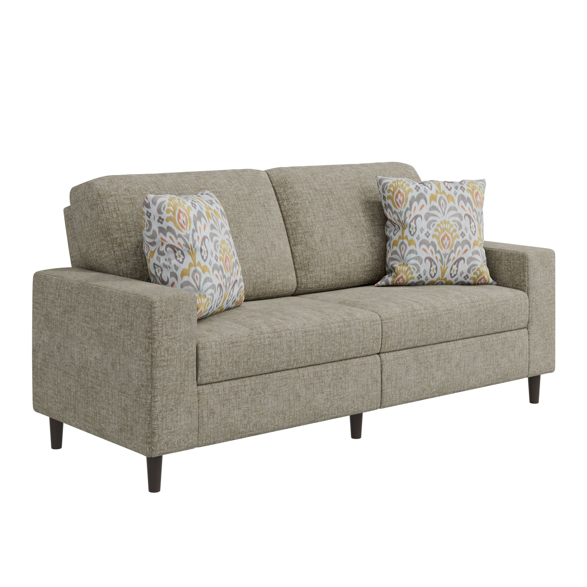 Prestwick Upholstered Small Space Sofa with 2 Accent Pillows