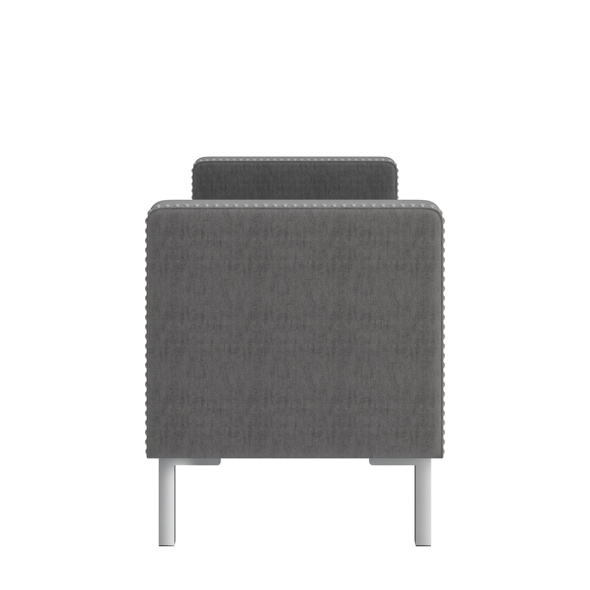 Velvet Square-Arm Tufted Top Storage Bench Ottoman with Pewter Nailhead Trim