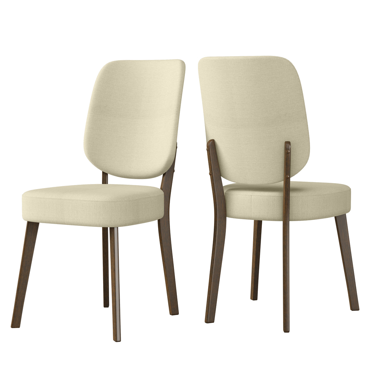 Dellers Mid-Century Modern Upholstered Dining Chairs (Set of 2)
